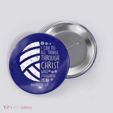 Volleyball I Can Do Things Bible Verse God Jesus Gift Button