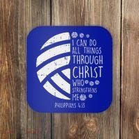 Volleyball I Can Do Things Bible Verse God Jesus Gift Coaster thumb 0
