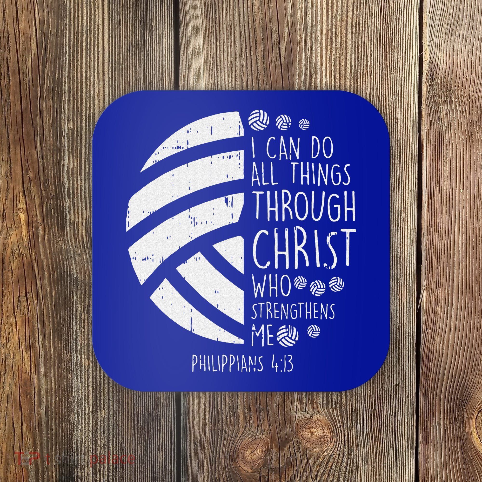 Volleyball I Can Do Things Bible Verse God Jesus Gift Coaster