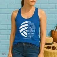 Volleyball I Can Do Things Bible Verse God Jesus Gift Women's Tank Top thumb 2