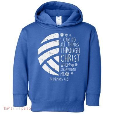Volleyball I Can Do Things Bible Verse God Jesus Gift Toddler Hoodie