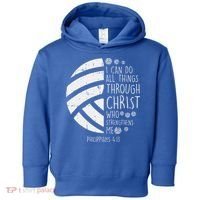 Volleyball I Can Do Things Bible Verse God Jesus Gift Toddler Hoodie thumb 0