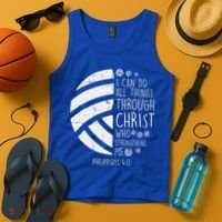 Volleyball I Can Do Things Bible Verse God Jesus Gift Tank Top thumb 4