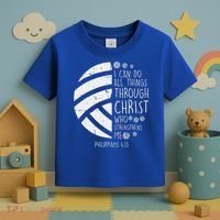 Volleyball I Can Do Things Bible Verse God Jesus Gift Toddler T-Shirt thumb 3
