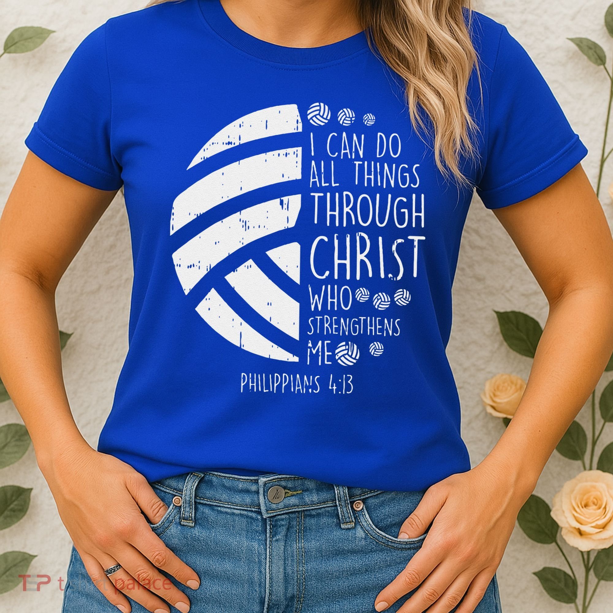 Volleyball I Can Do Things Bible Verse God Jesus Gift Women's T-Shirt