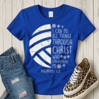 Volleyball I Can Do Things Bible Verse God Jesus Gift Women's T-Shirt thumb 3