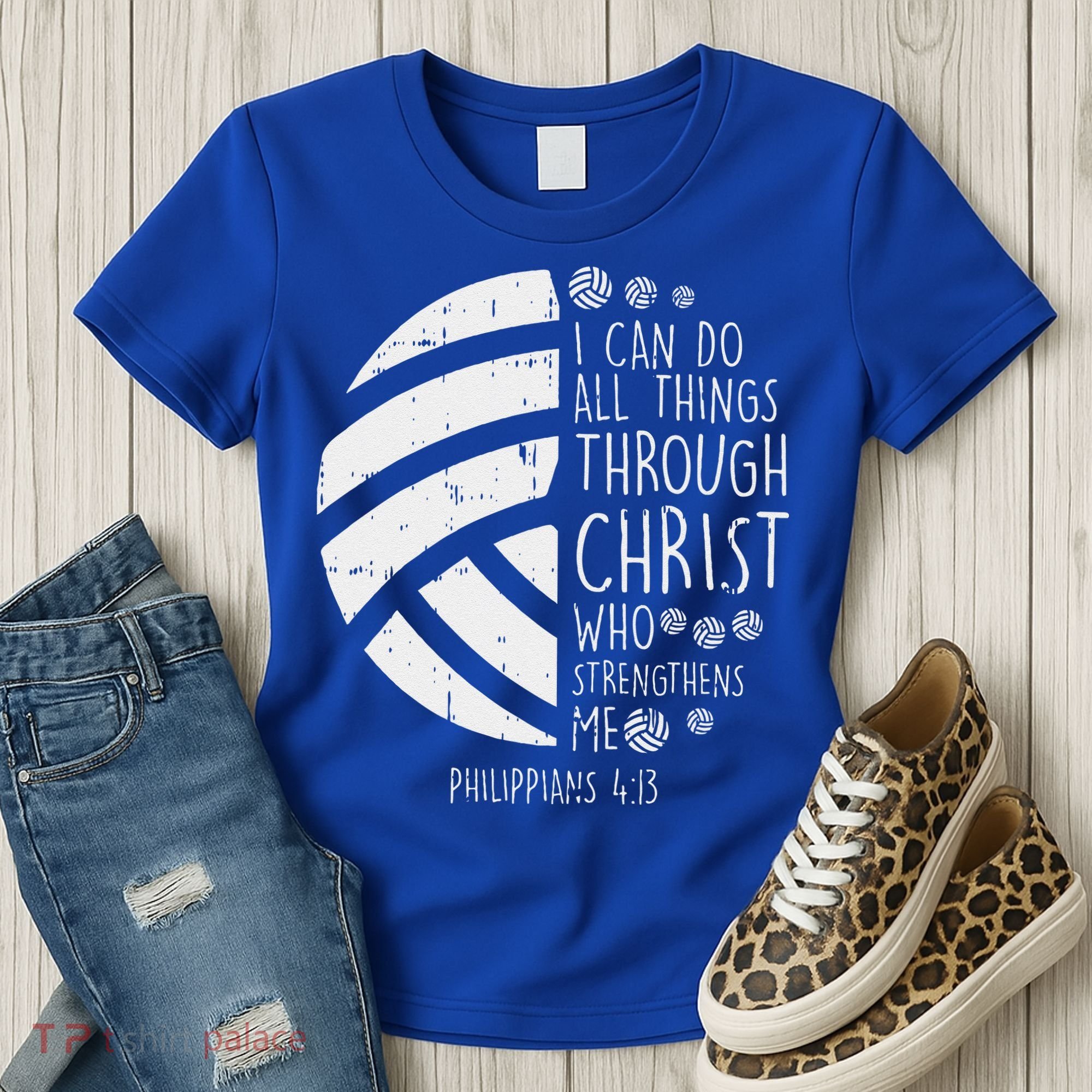 Volleyball I Can Do Things Bible Verse God Jesus Gift Women's T-Shirt