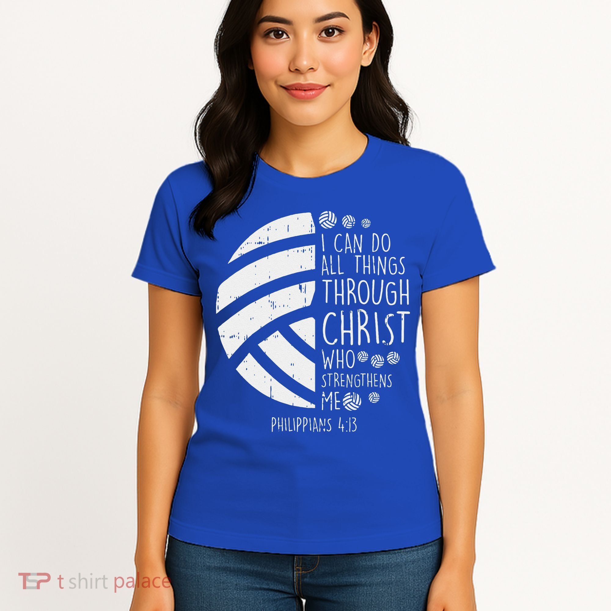 Volleyball I Can Do Things Bible Verse God Jesus Gift Women's T-Shirt
