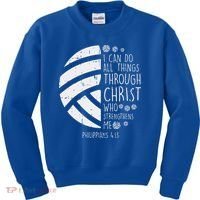 Volleyball I Can Do Things Bible Verse God Jesus Gift Kids Sweatshirt thumb 0