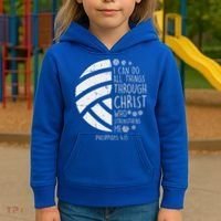 Volleyball I Can Do Things Bible Verse God Jesus Gift Kids Hoodie thumb 3