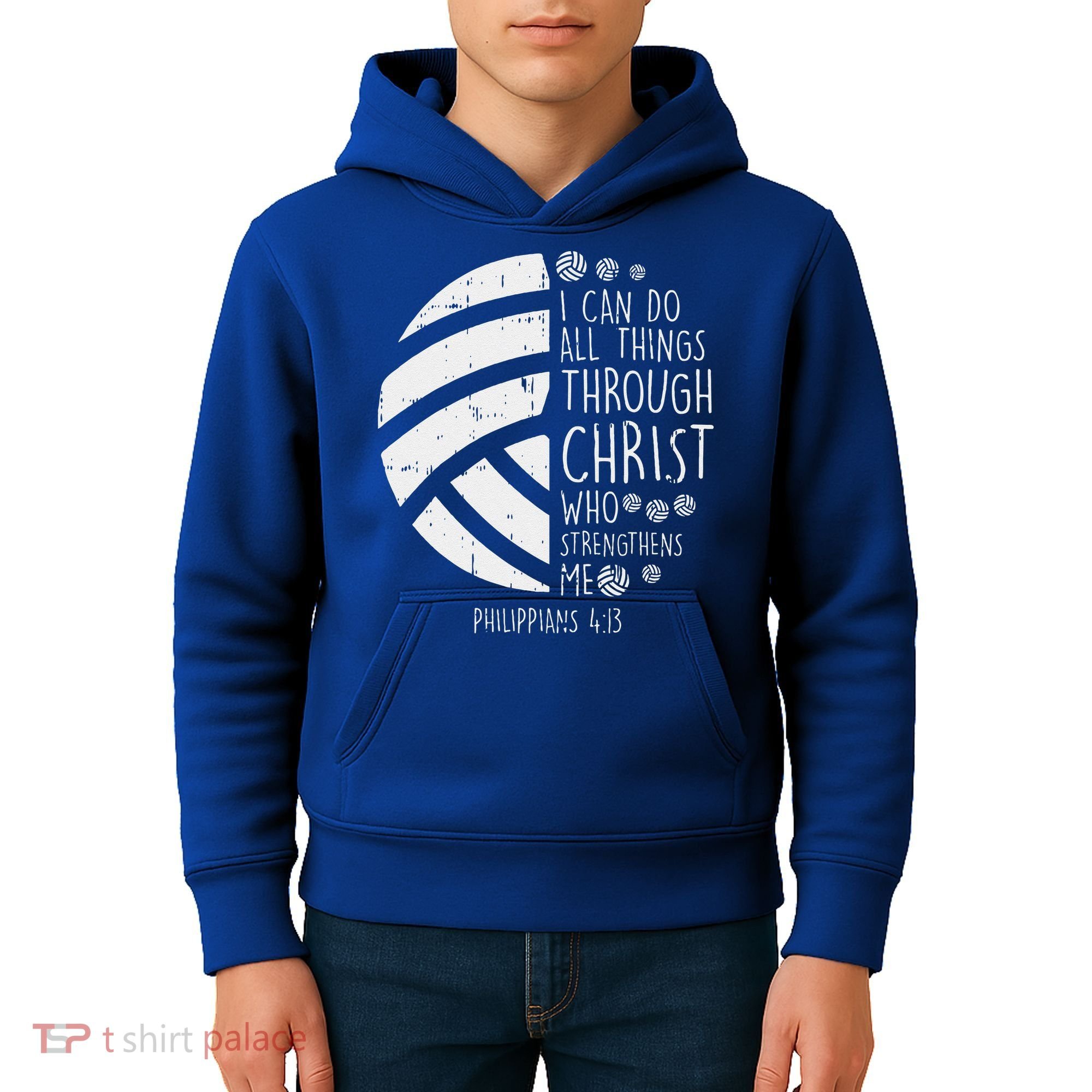 Volleyball I Can Do Things Bible Verse God Jesus Gift Kids Hoodie