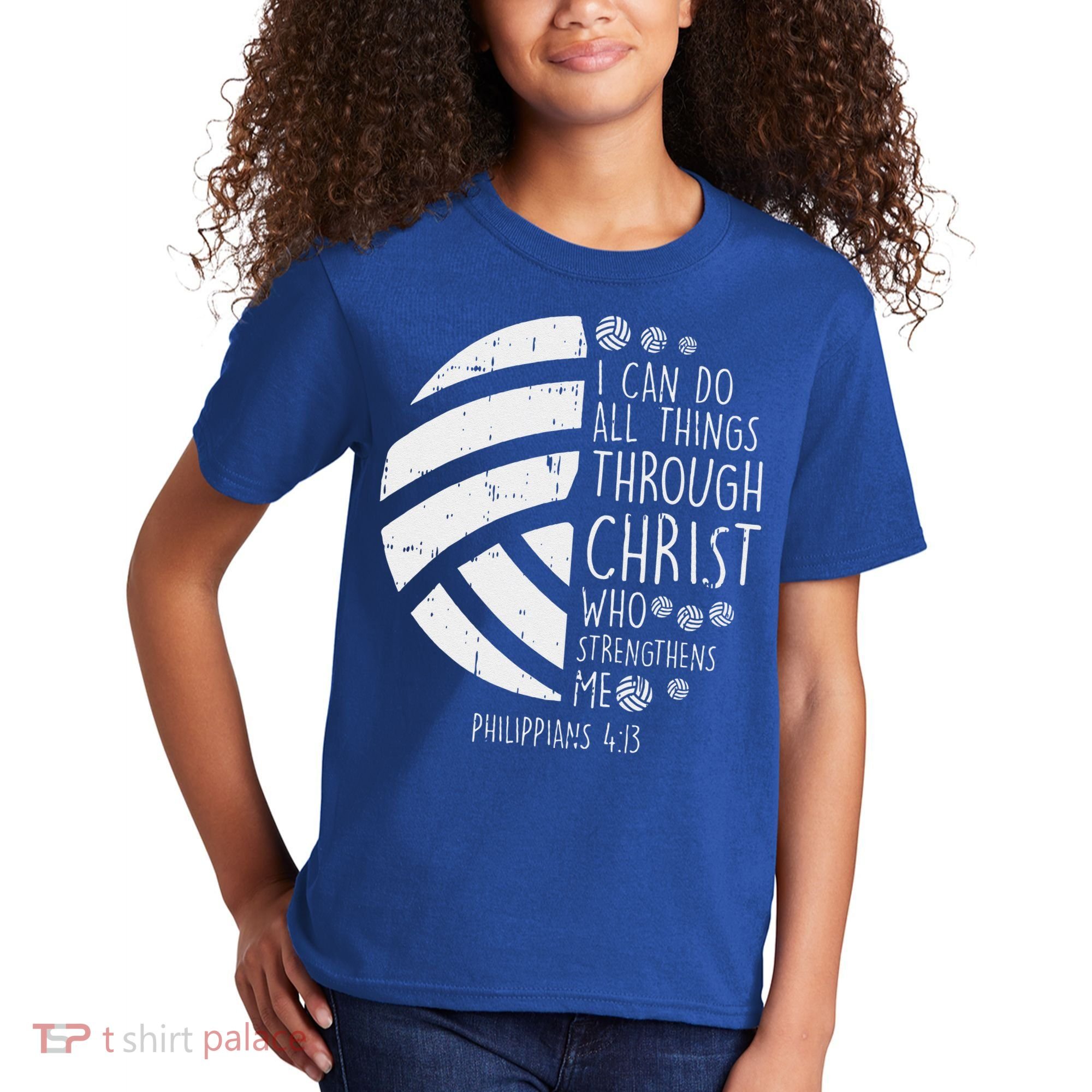 Volleyball I Can Do Things Bible Verse God Jesus Gift Kids T-Shirt