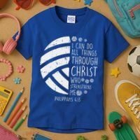 Volleyball I Can Do Things Bible Verse God Jesus Gift Kids T-Shirt thumb 3