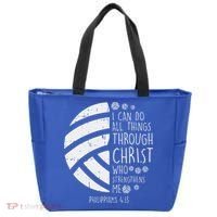 Volleyball I Can Do Things Bible Verse God Jesus Gift Tote Bag thumb 0