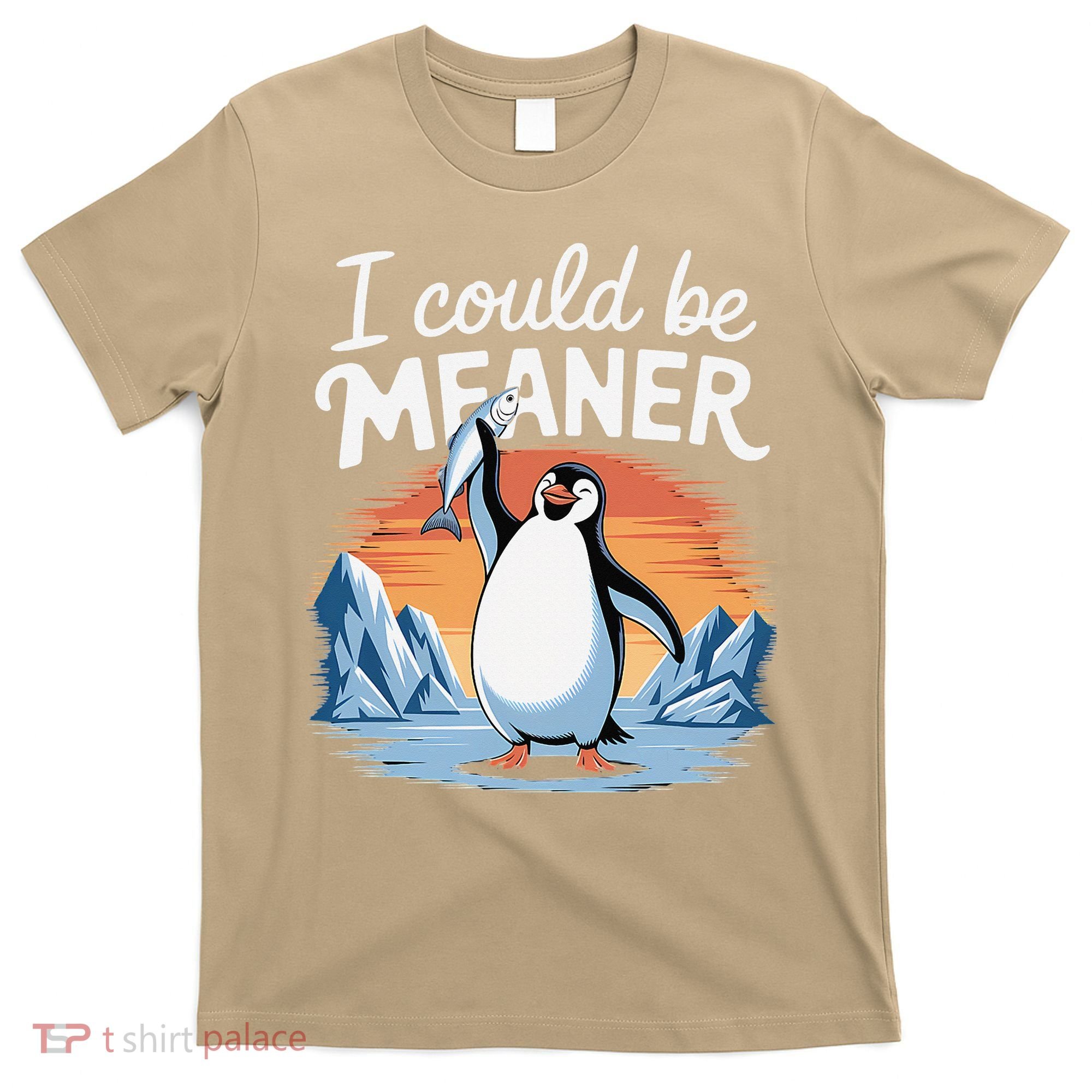 Vintage I Could Be Meaner Cute Penguin Funny Meme Retro T-Shirt