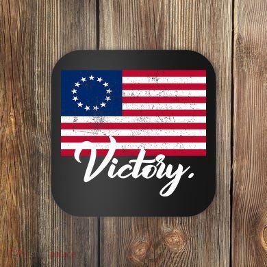 Victory America Betsy Ross Flag 1776 Coaster