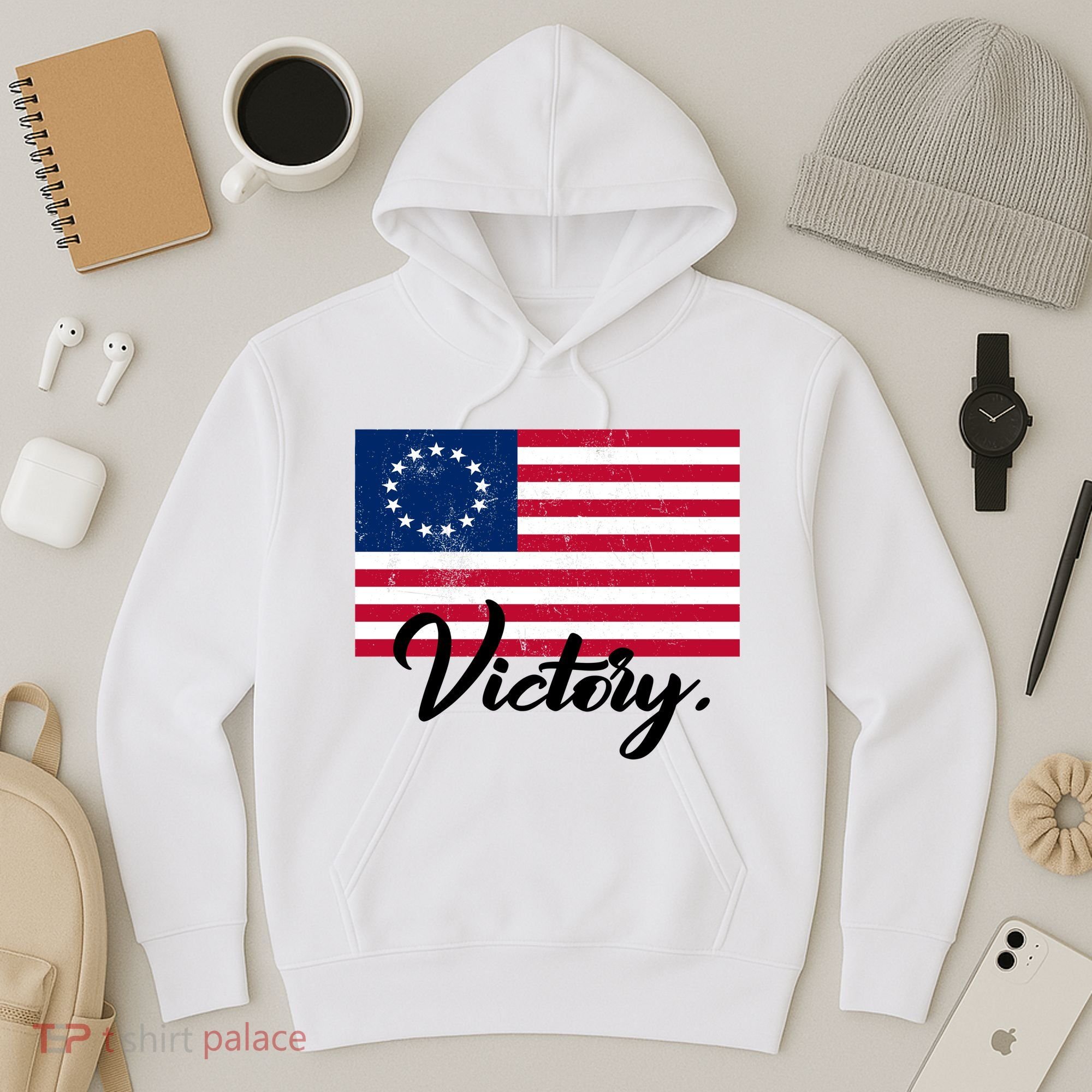 Victory America Betsy Ross Flag 1776 Hoodie