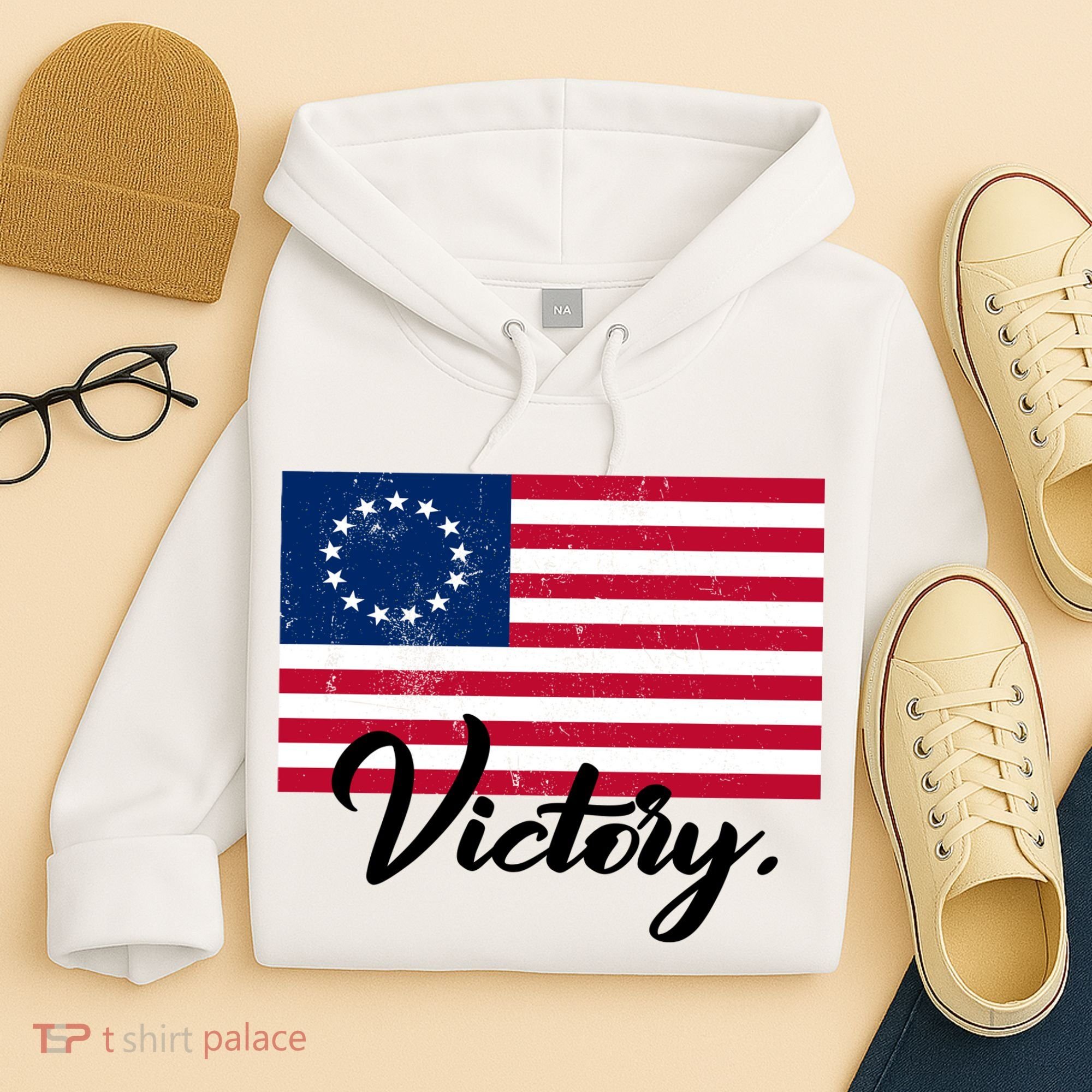 Victory America Betsy Ross Flag 1776 Hoodie