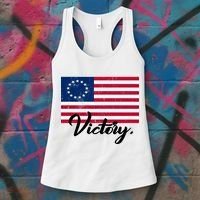 Victory America Betsy Ross Flag 1776 Women's Tank Top thumb 3