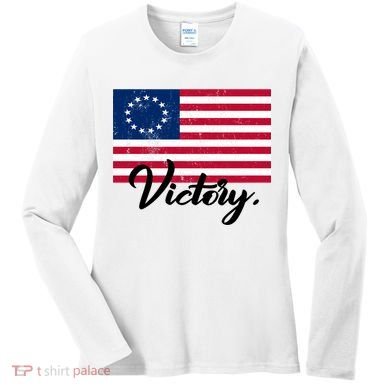 Victory America Betsy Ross Flag 1776 Women's Long Sleeve Shirt