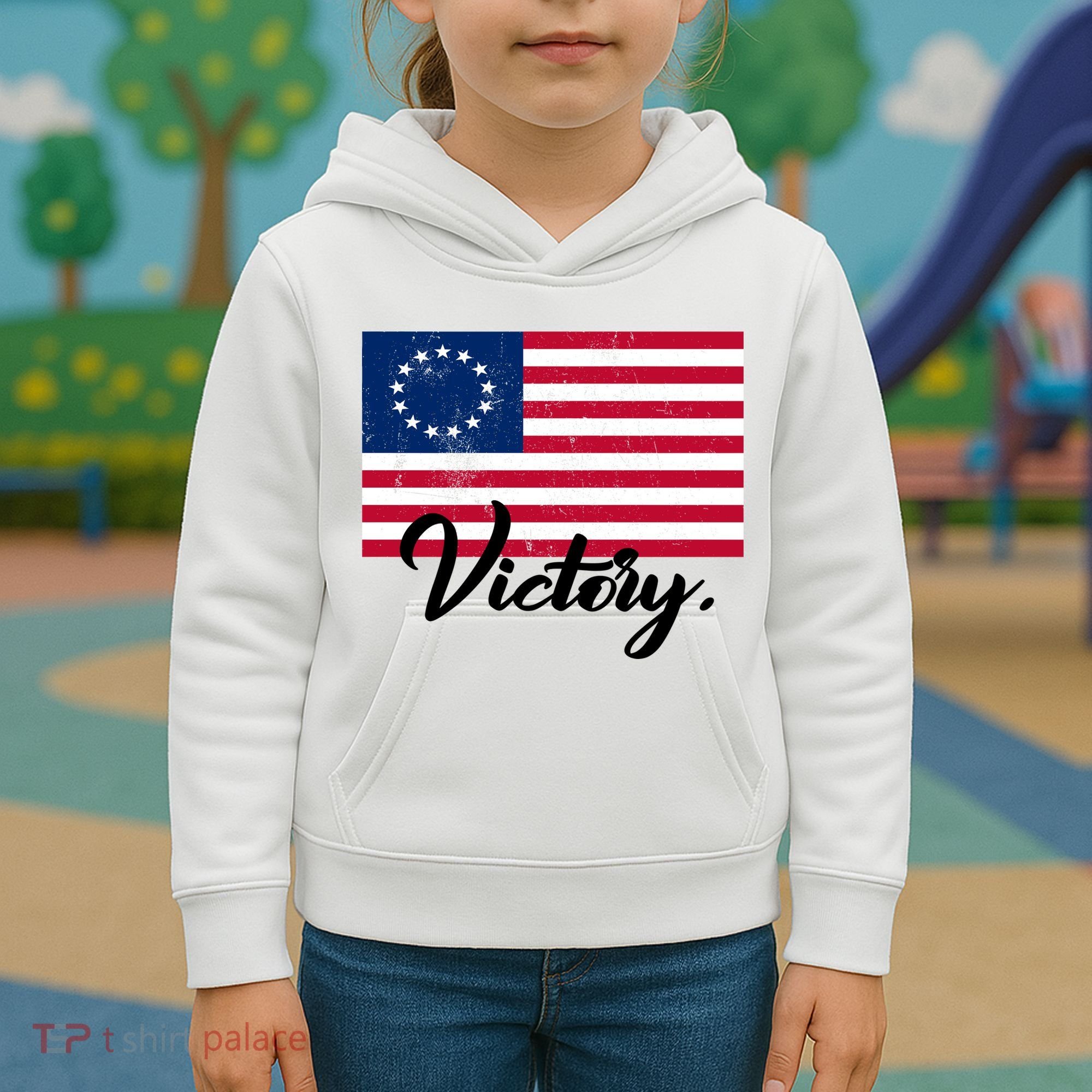 Victory America Betsy Ross Flag 1776 Kids Hoodie