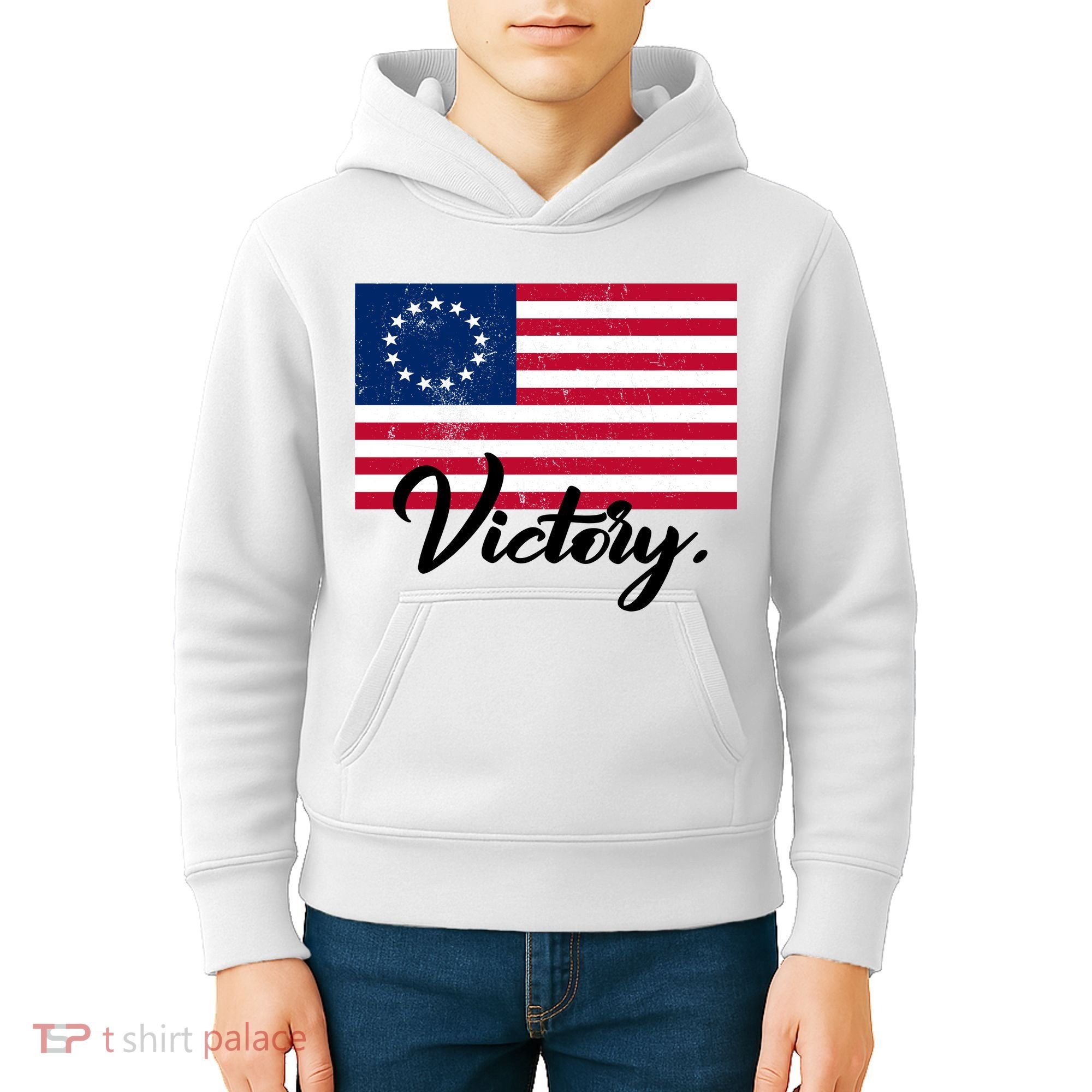 Victory America Betsy Ross Flag 1776 Kids Hoodie