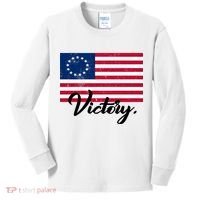 Victory America Betsy Ross Flag 1776 Kids Long Sleeve Shirt thumb 0