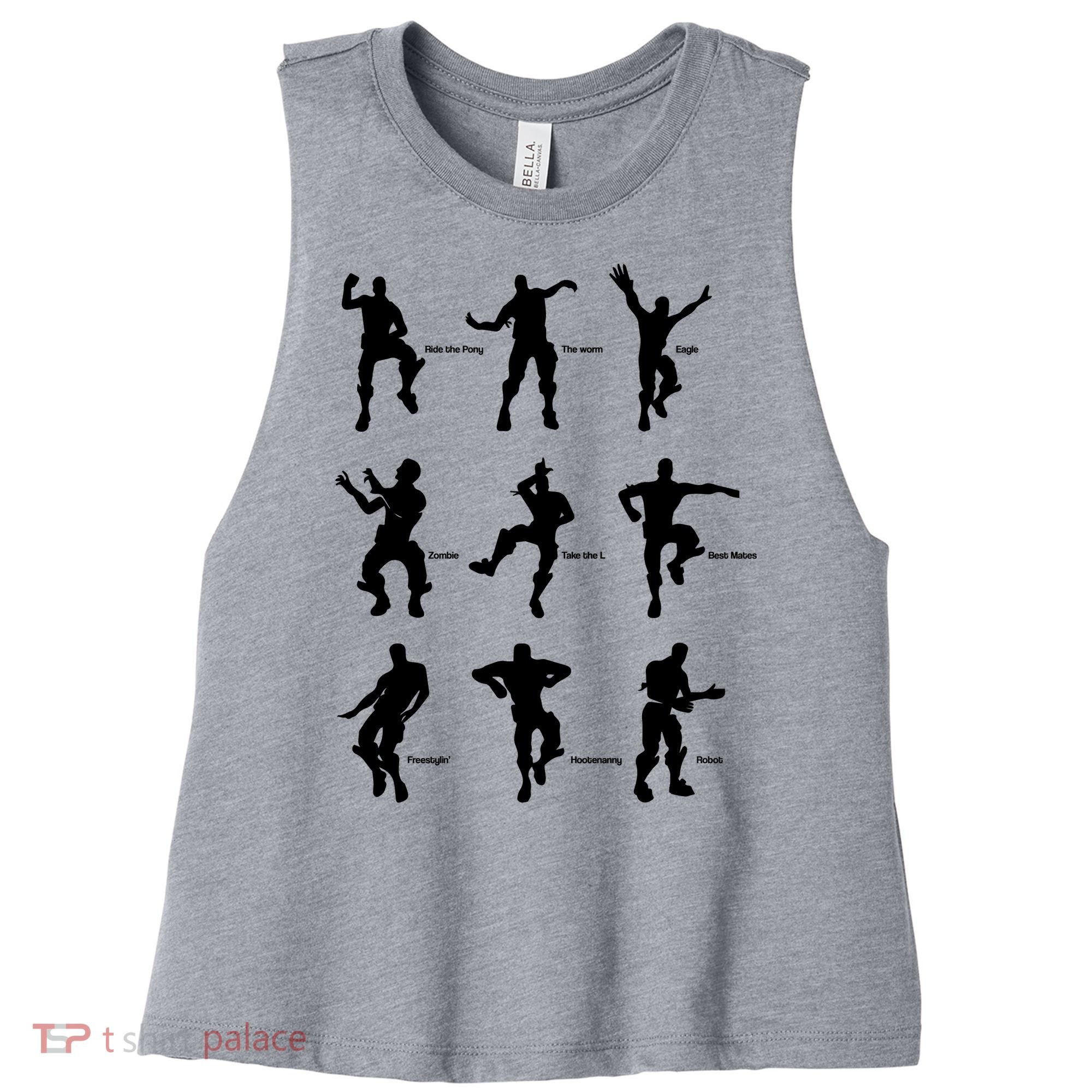 Victory Royale Gamer Dance Moves Women's Racerback Cropped Tank