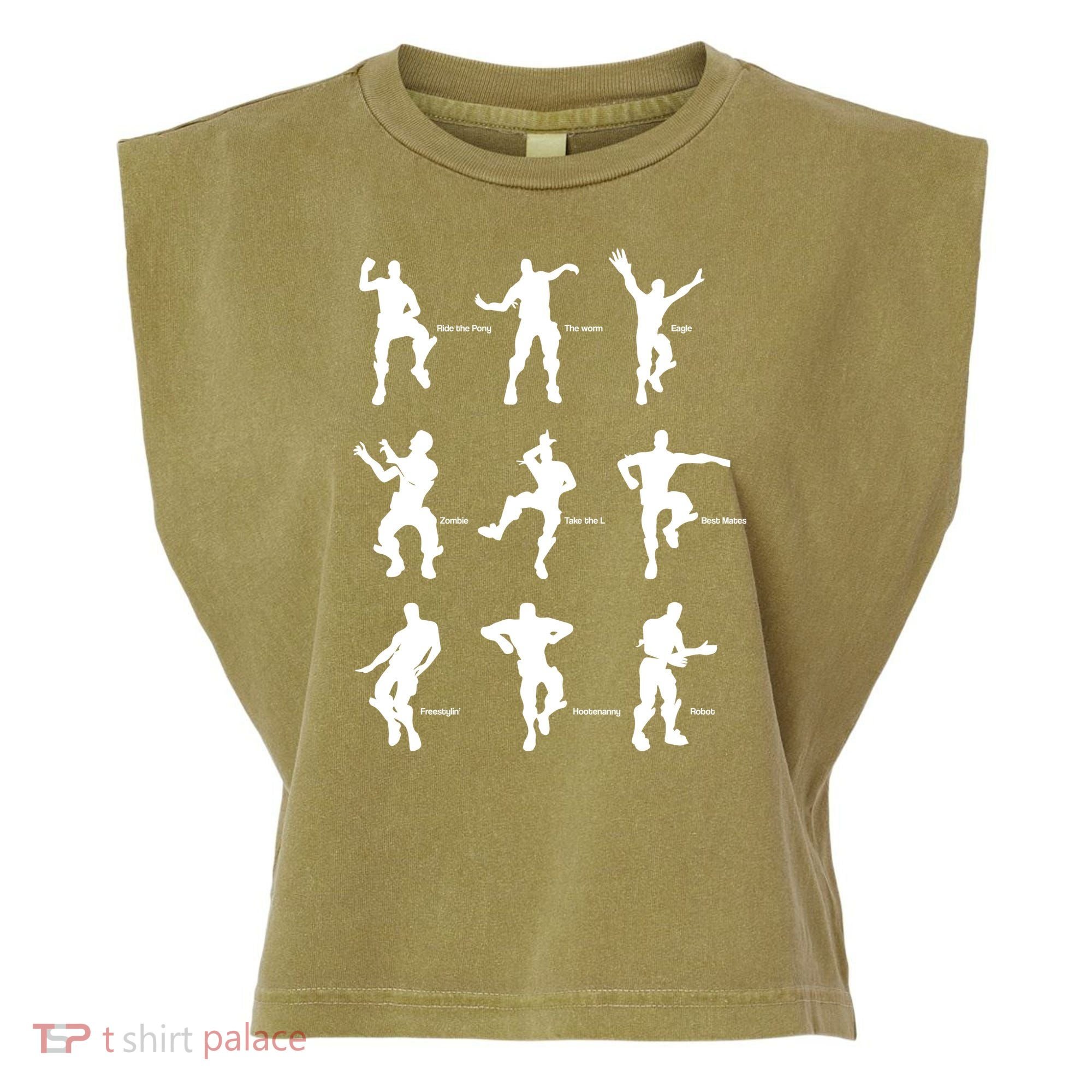 Victory Royale Gamer Dance Moves Garment-Dyed Women's Muscle Tee