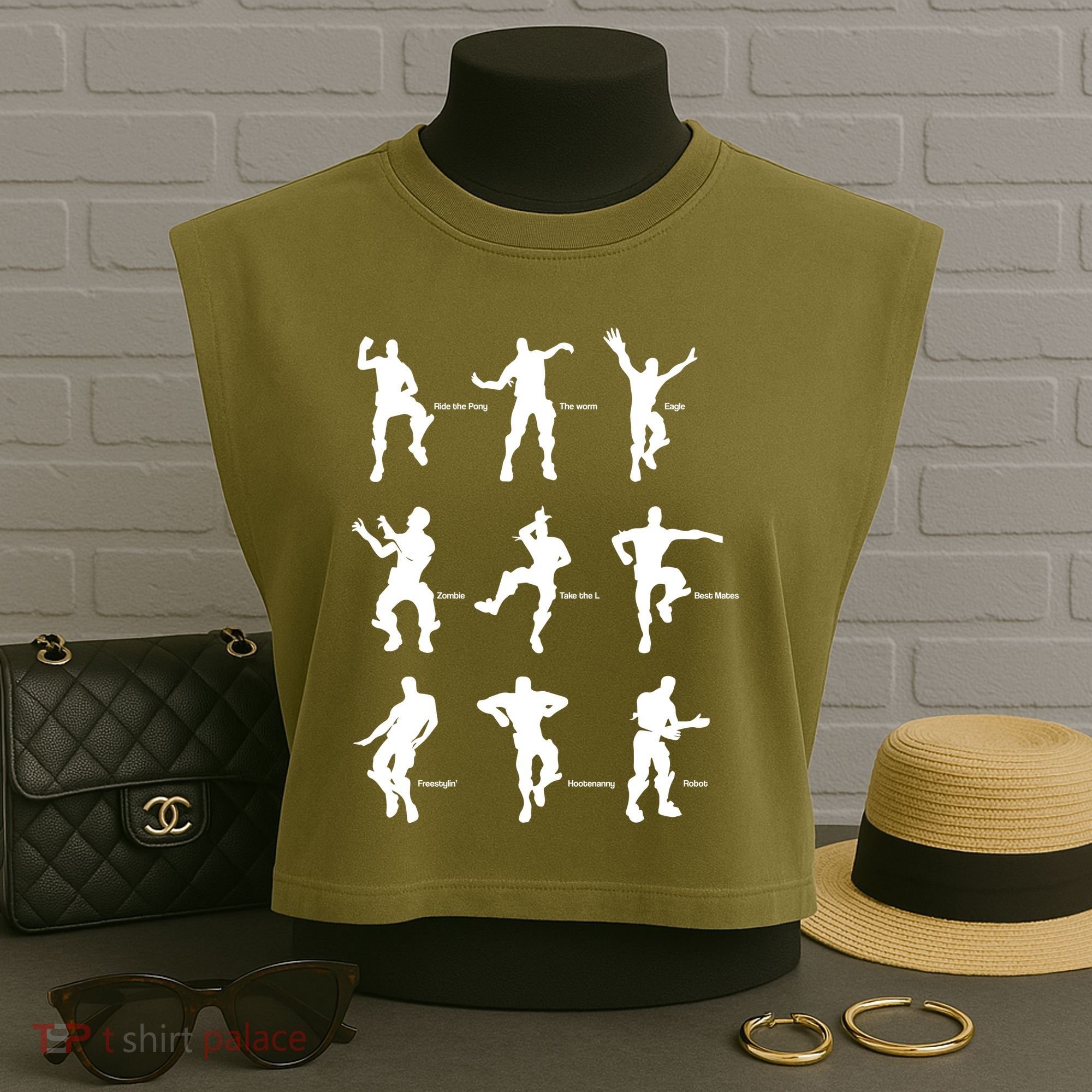 Victory Royale Gamer Dance Moves Garment-Dyed Women's Muscle Tee