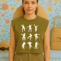 Victory Royale Gamer Dance Moves Garment-Dyed Women's Muscle Tee thumb 4