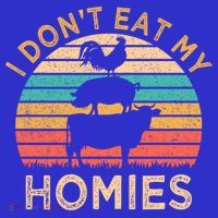 Vegetarian I Don't Eat My Homies Funny Vegan Retro Gift T-Shirt thumb 7