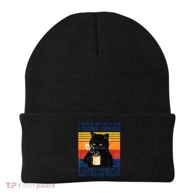 Vintage I Do I Coffee I Hate People And Know Thing Gift Beanie
