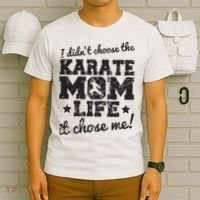 Vintage I Didnt Choose The Karate Mom Life It Chose Me T-Shirt thumb 6