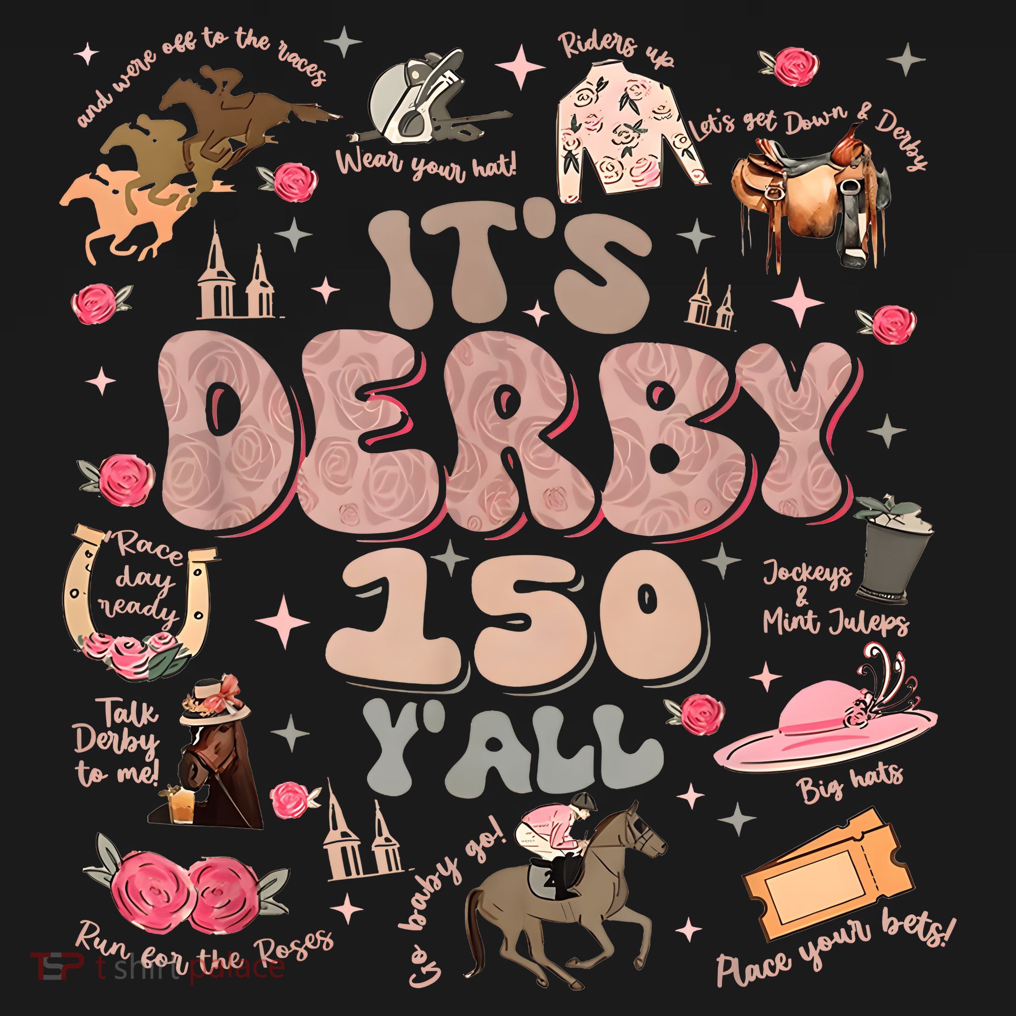 Vintage Its Derby 150 Yall 150th Horse Racing Ky Derby Day T-Shirt