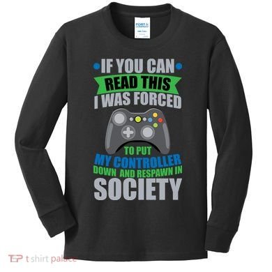 Video Game Respawn In Society Kids Long Sleeve Shirt