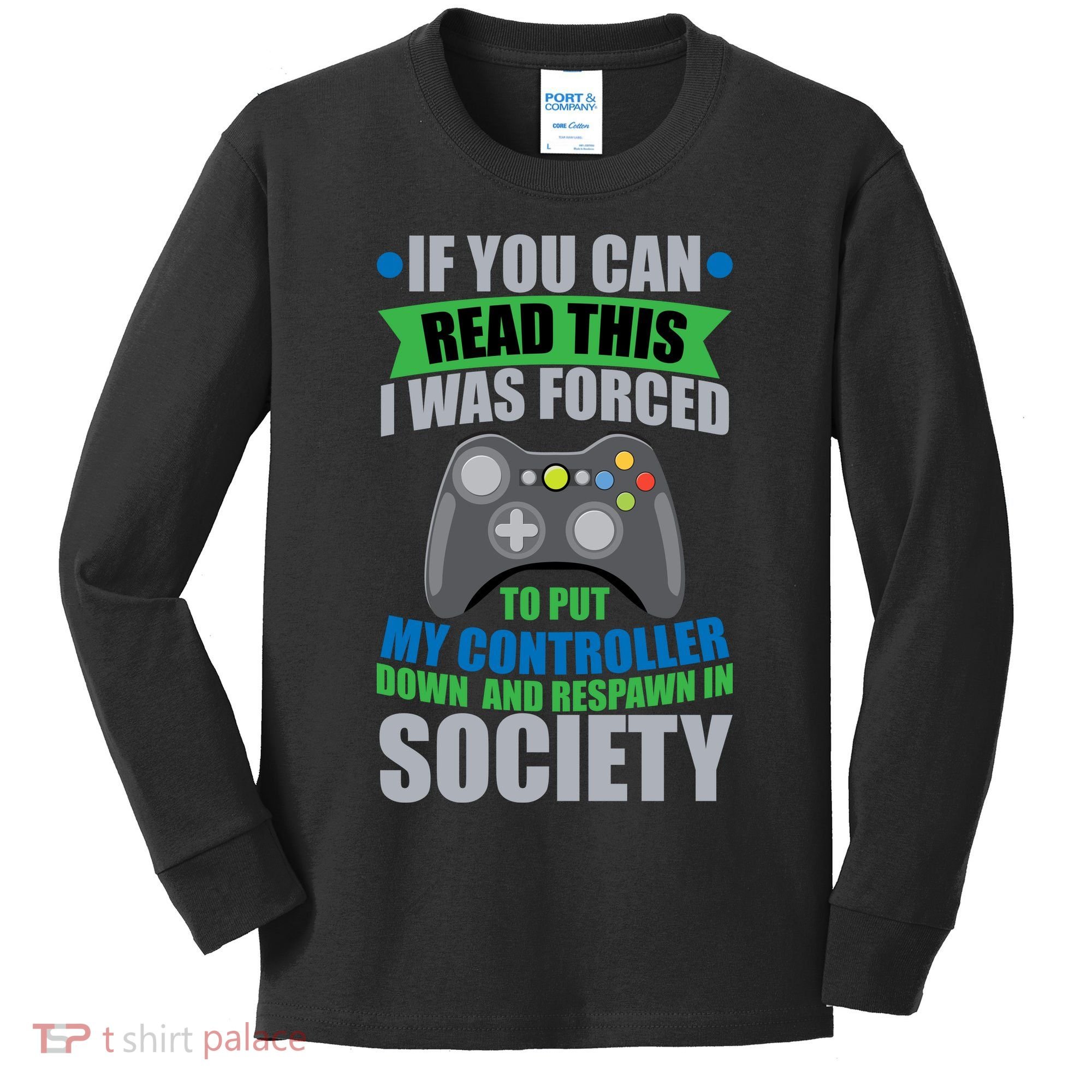 Video Game Respawn In Society Kids Long Sleeve Shirt