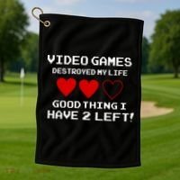 Video Games Destroyed My Life Golf Towel thumb 1