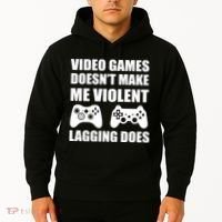 Video Games Doesn't Make Me Violent Lagging Does Hoodie thumb 2