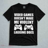 Video Games Doesn't Make Me Violent Lagging Does T-Shirt thumb 5