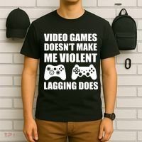 Video Games Doesn't Make Me Violent Lagging Does T-Shirt thumb 6