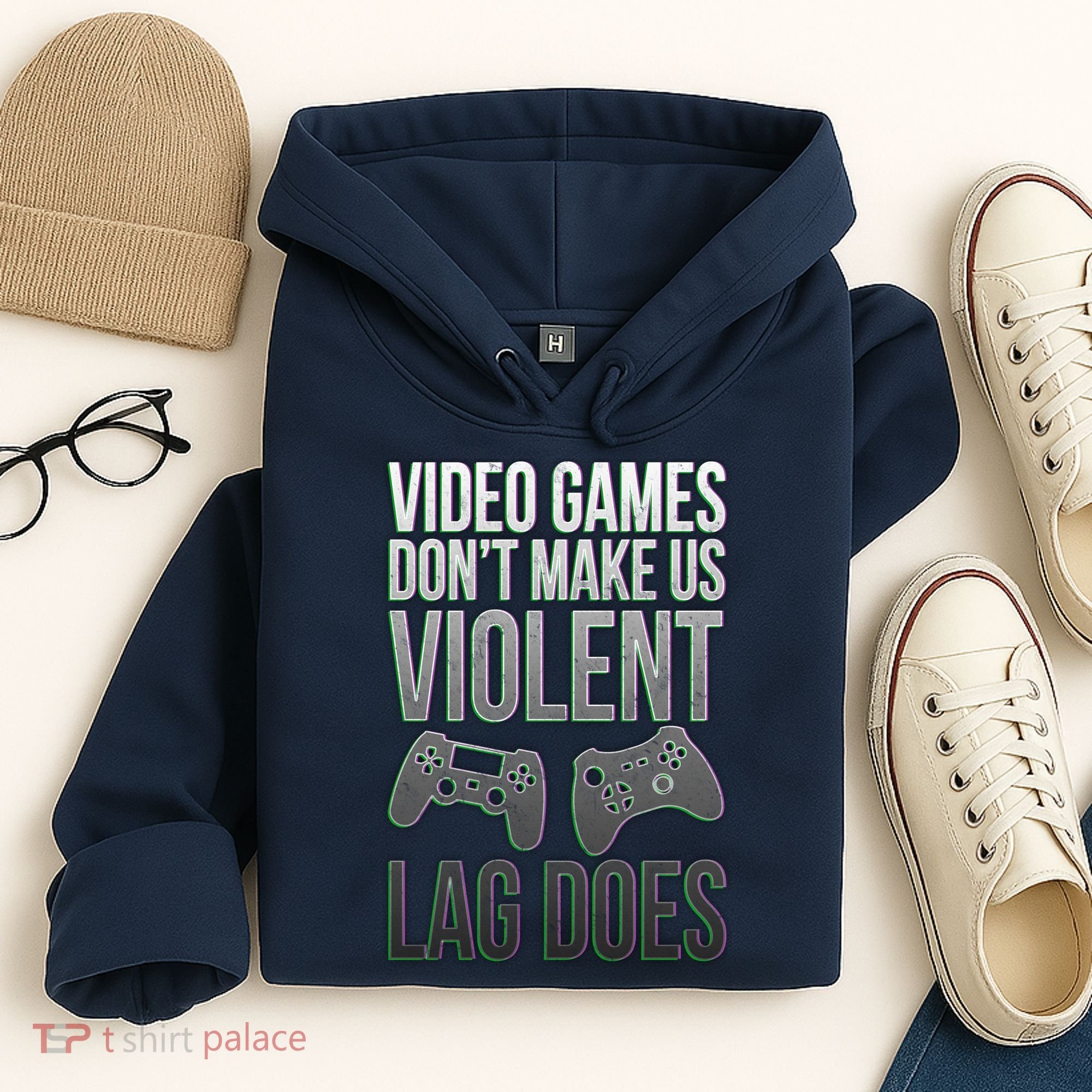 Video Games Doesn't Make Me Violent Lagging Does Gamer Hoodie