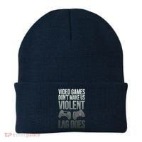 Video Games Doesn't Make Me Violent Lagging Does Gamer Beanie thumb 0