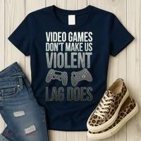 Video Games Doesn't Make Me Violent Lagging Does Gamer Women's T-Shirt thumb 3