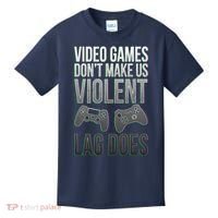 Video Games Doesn't Make Me Violent Lagging Does Gamer Kids T-Shirt thumb 0