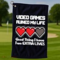 Video Games Ruined My Life Good Thing I Have Two Extra Lives Golf Towel thumb 1