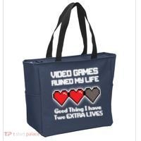 Video Games Ruined My Life Good Thing I Have Two Extra Lives Tote Bag thumb 2