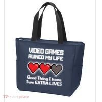 Video Games Ruined My Life Good Thing I Have Two Extra Lives Tote Bag thumb 3