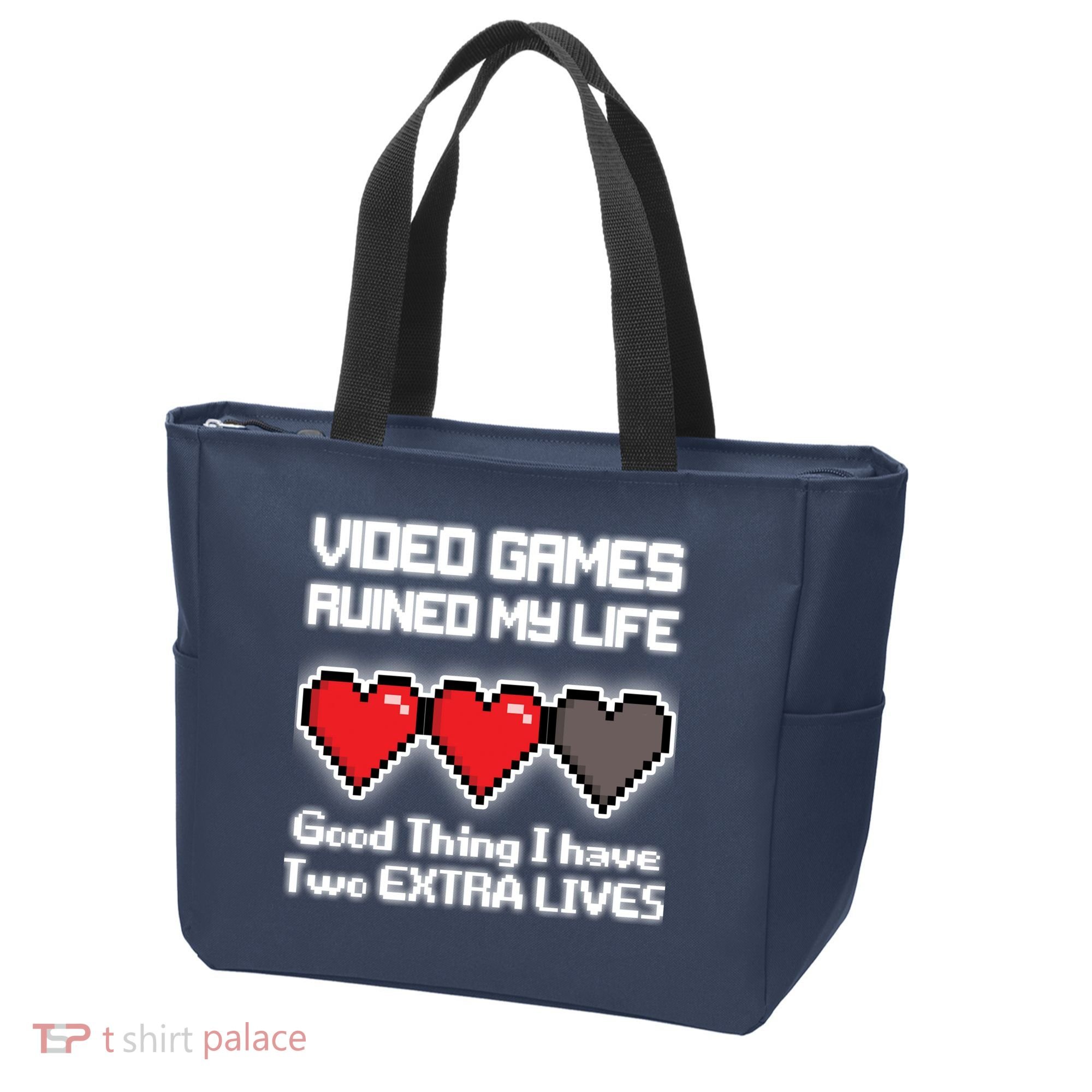 Video Games Ruined My Life Good Thing I Have Two Extra Lives Tote Bag