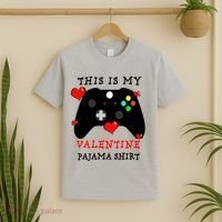 Video Games This Is My Valentine Pajama T-Shirt thumb 2
